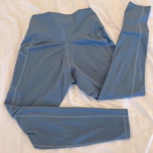 Steel blue colored high waisted leggings